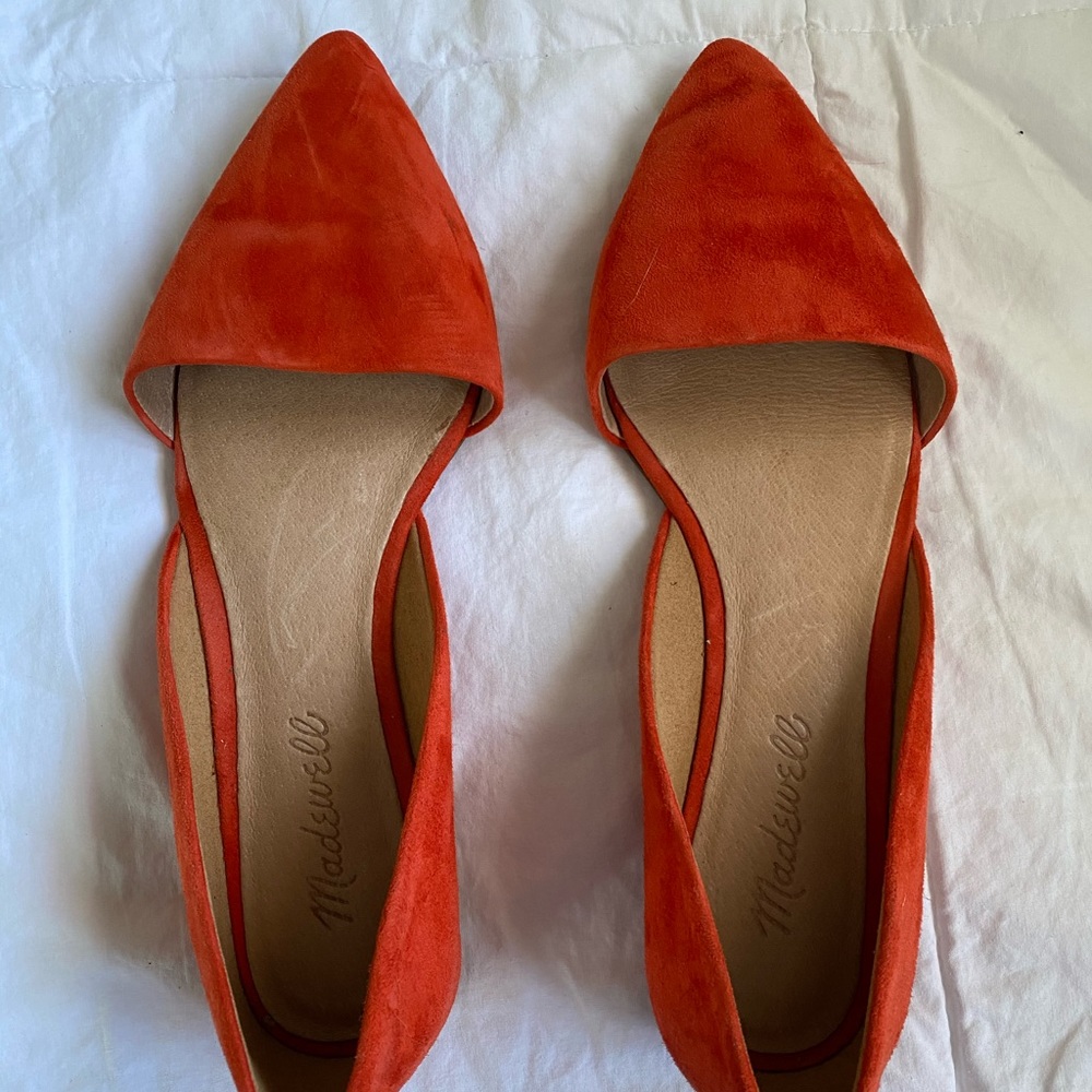 Madewell Red Suede Flats-Size 6